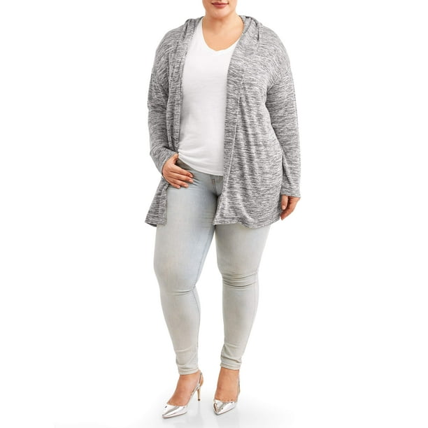 Terra /& Sky Womens Plus Size Winter Knit Hooded Cardigan